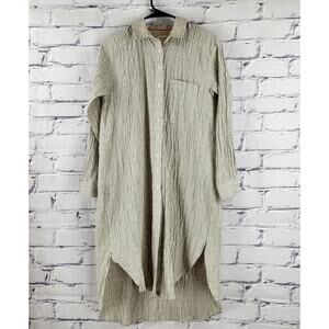 Maeve by Anthropologie Dress Womens XS Sear Sucker lagenlook Minimalist Shirt